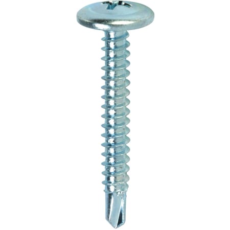 Teks Self-Drilling Screw, #8 x 1-5/8 in, Zinc Plated Steel Truss Head Phillips Drive, 120 PK 21516